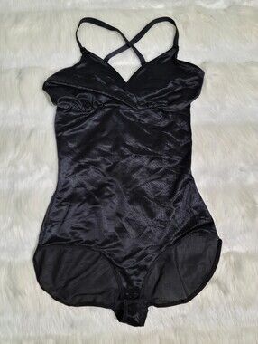 SKIMS Simply Bare Bodysuit Brief With Snaps Black Onyx Women Small NEW